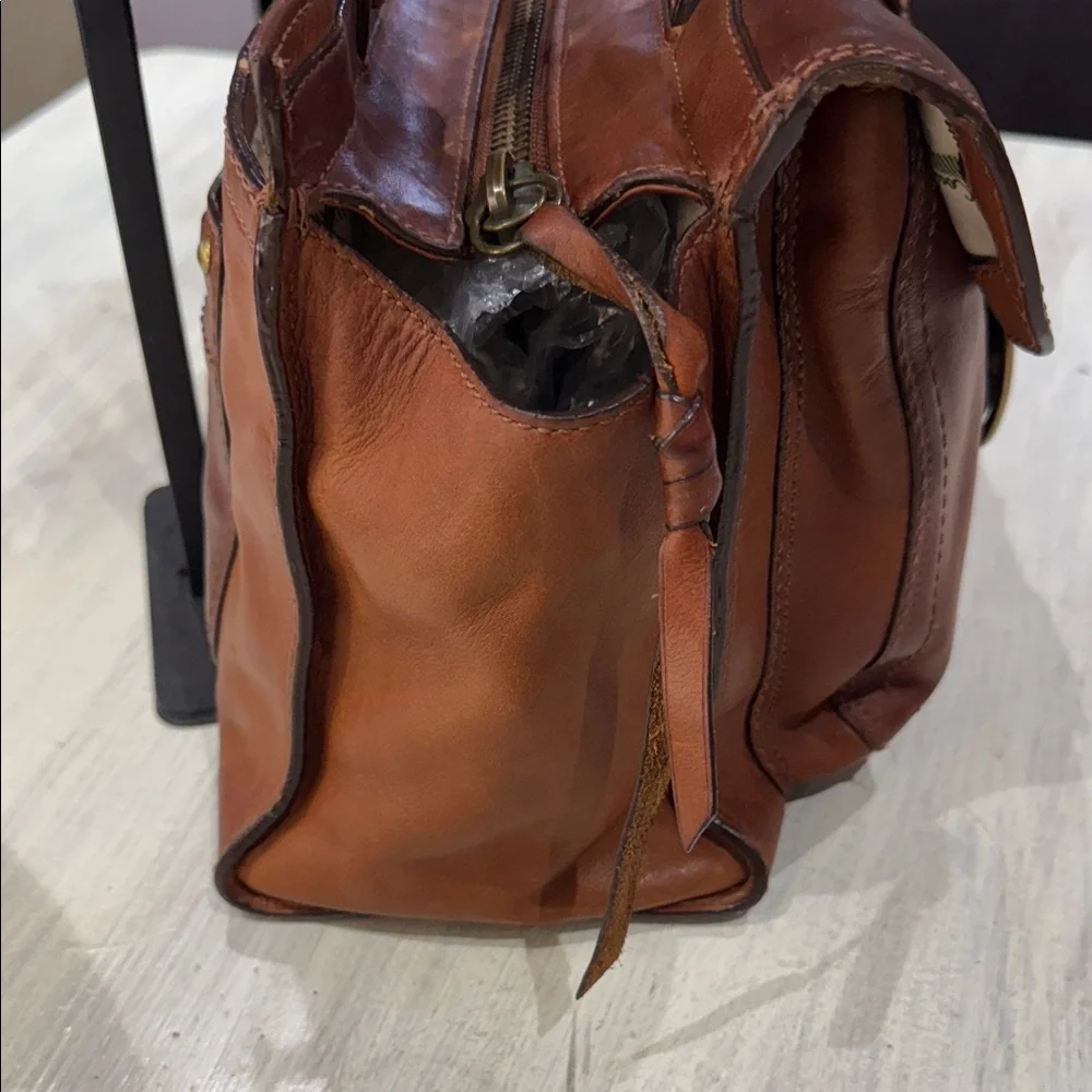 Coach Legacy Bleeker Tattersall Brown Leather Shoulder Bag with Gold Buckle - Picture 5 of 15